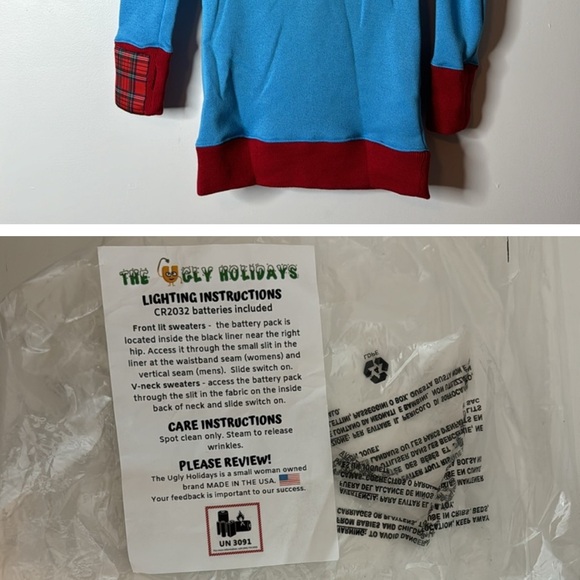 Brand new Christmas Sweater-lights up,bottle opener, koosie on sleeves - Picture 9 of 9